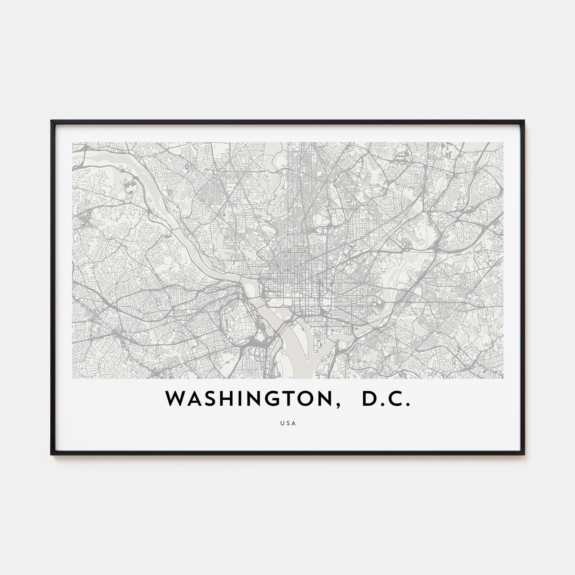 Washington, D.C. Map Landscape Poster