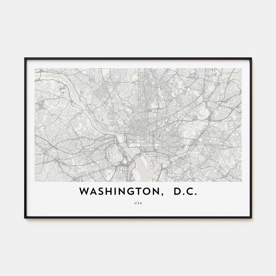 Washington, D.C. Map Landscape Poster