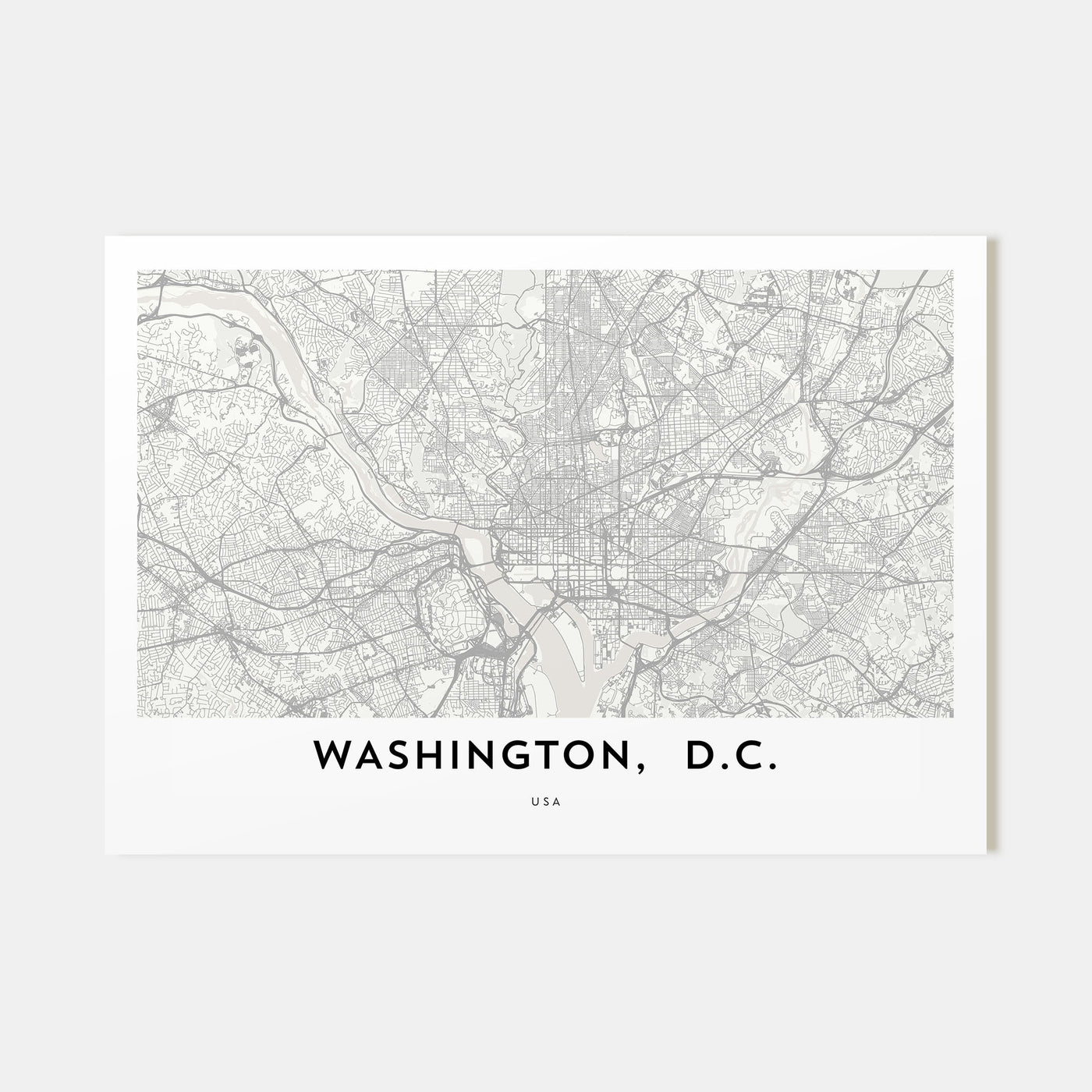 Washington, D.C. Map Landscape Poster