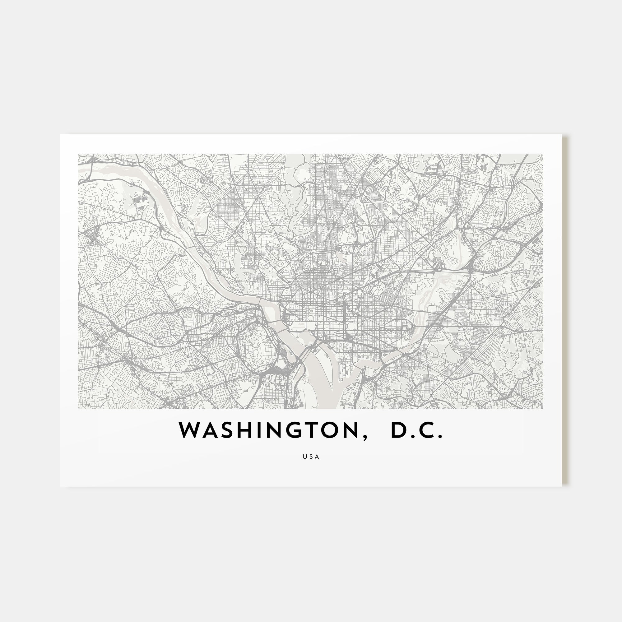 Washington, D.C. Map Landscape Poster