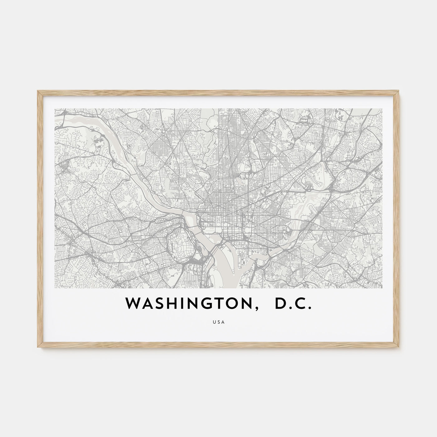 Washington, D.C. Map Landscape Poster