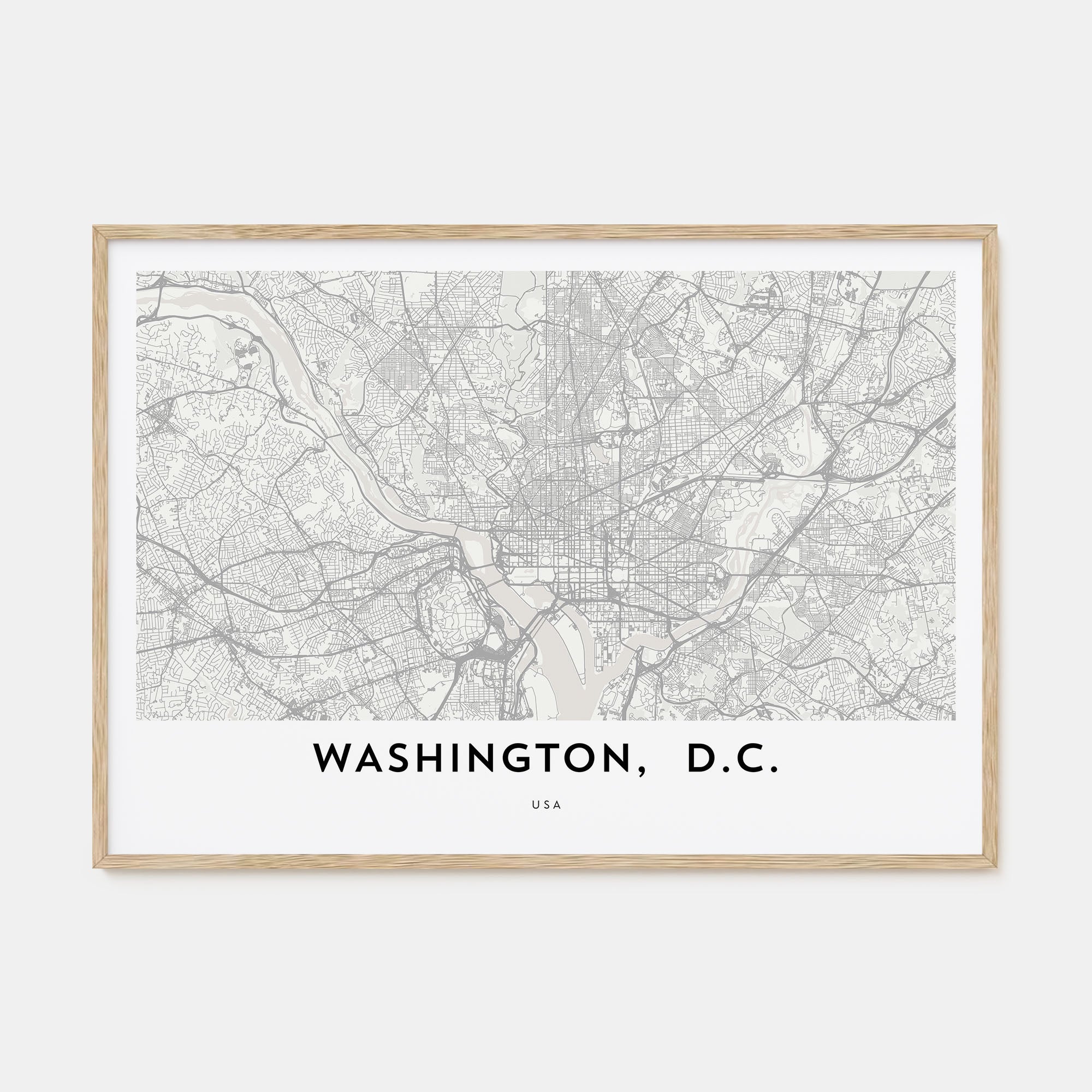 Washington, D.C. Map Landscape Poster