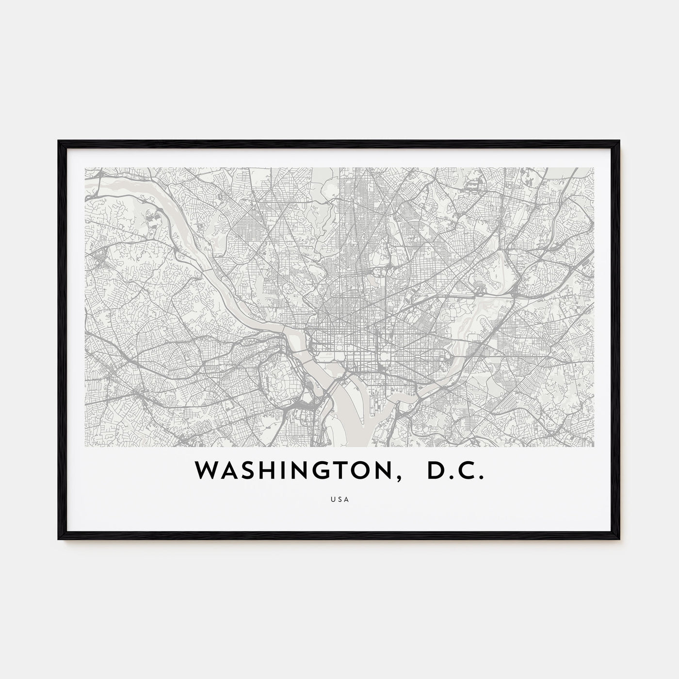 Washington, D.C. Map Landscape Poster