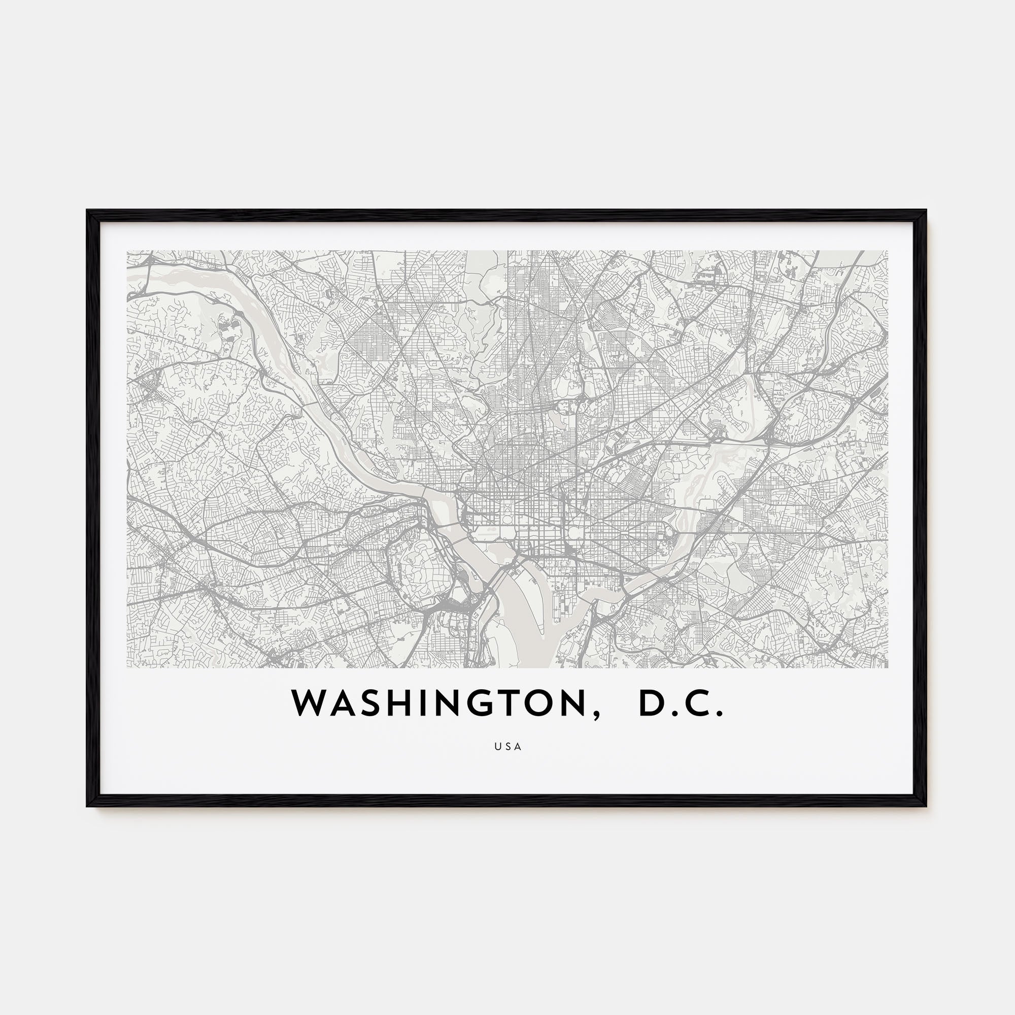 Washington, D.C. Map Landscape Poster