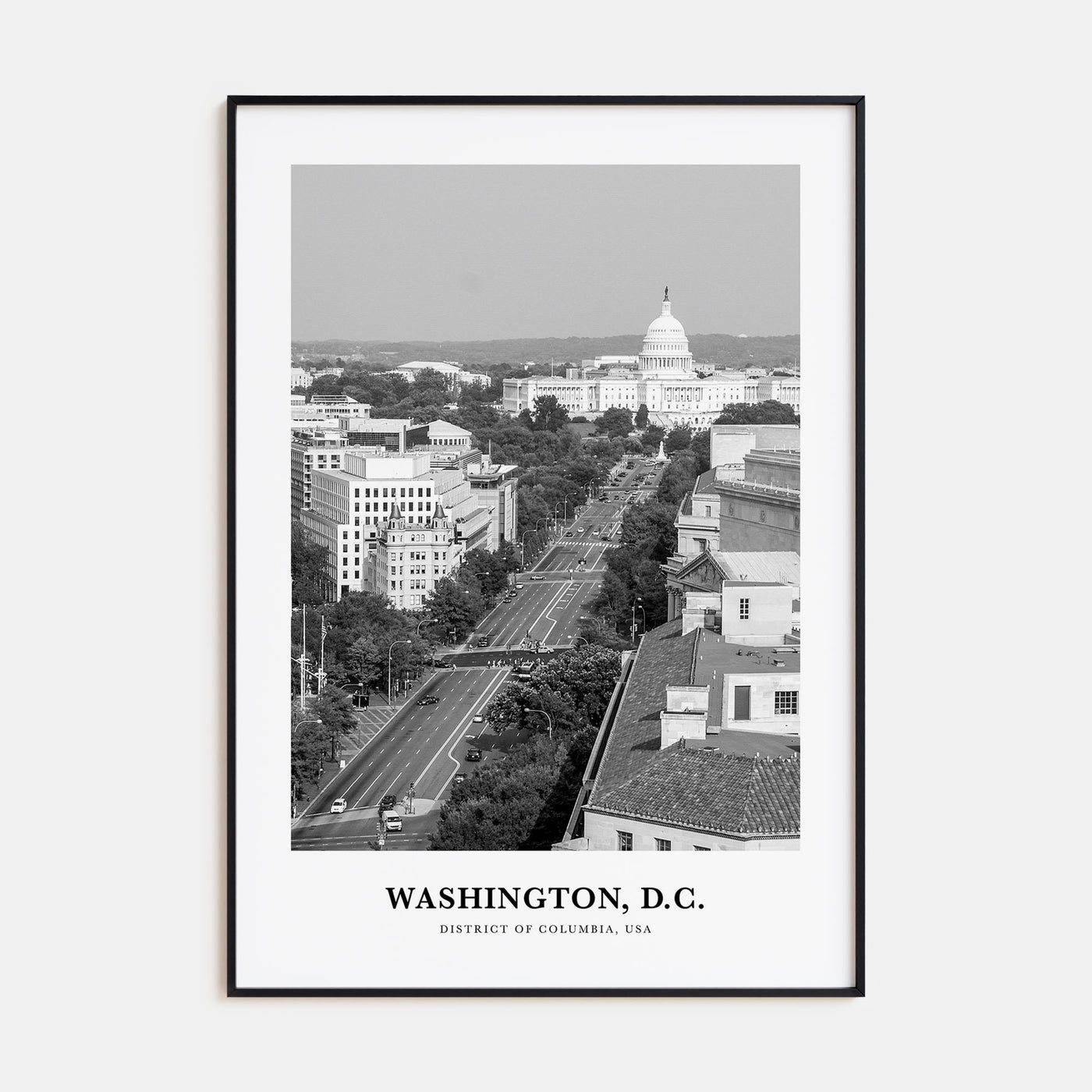 Washington, D.C. Portrait B&W No 1 Poster