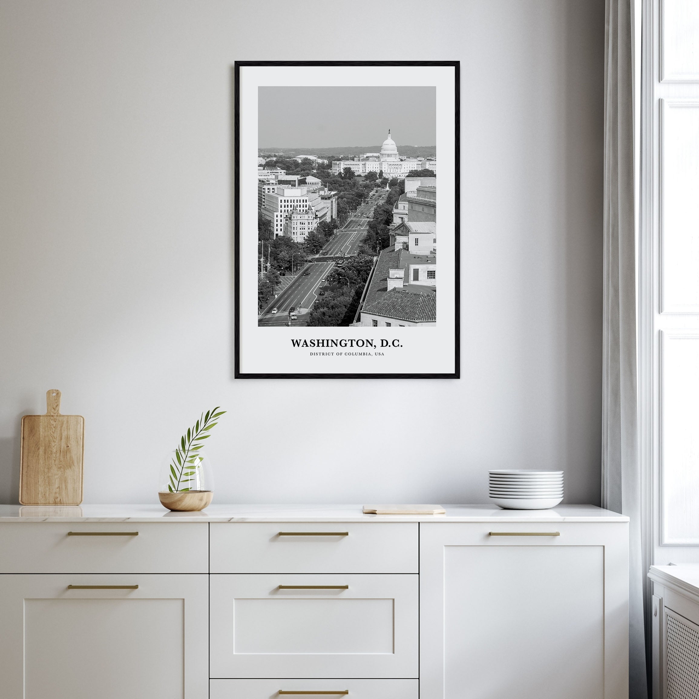 Washington, D.C. Portrait B&W No 1 Poster