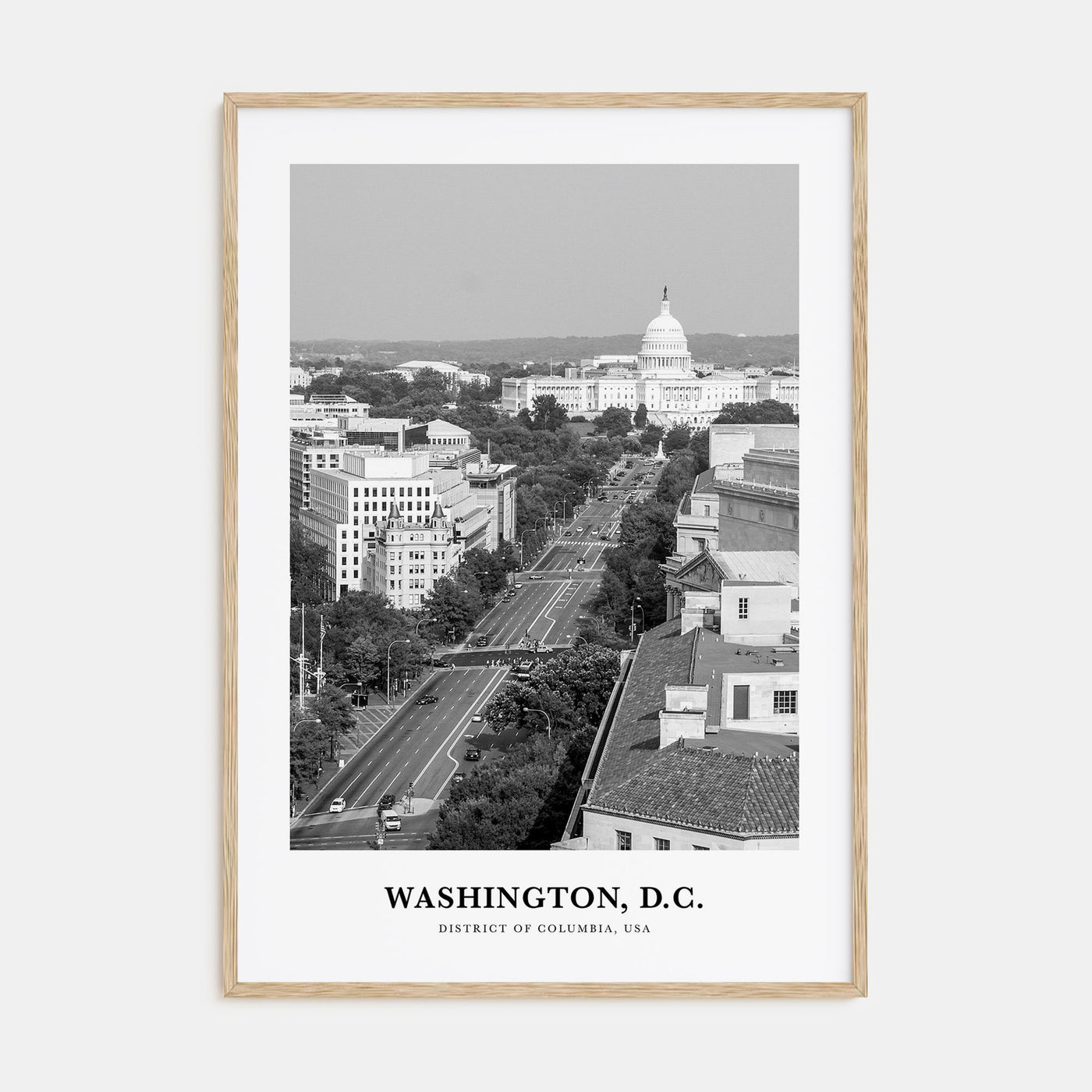 Washington, D.C. Portrait B&W No 1 Poster