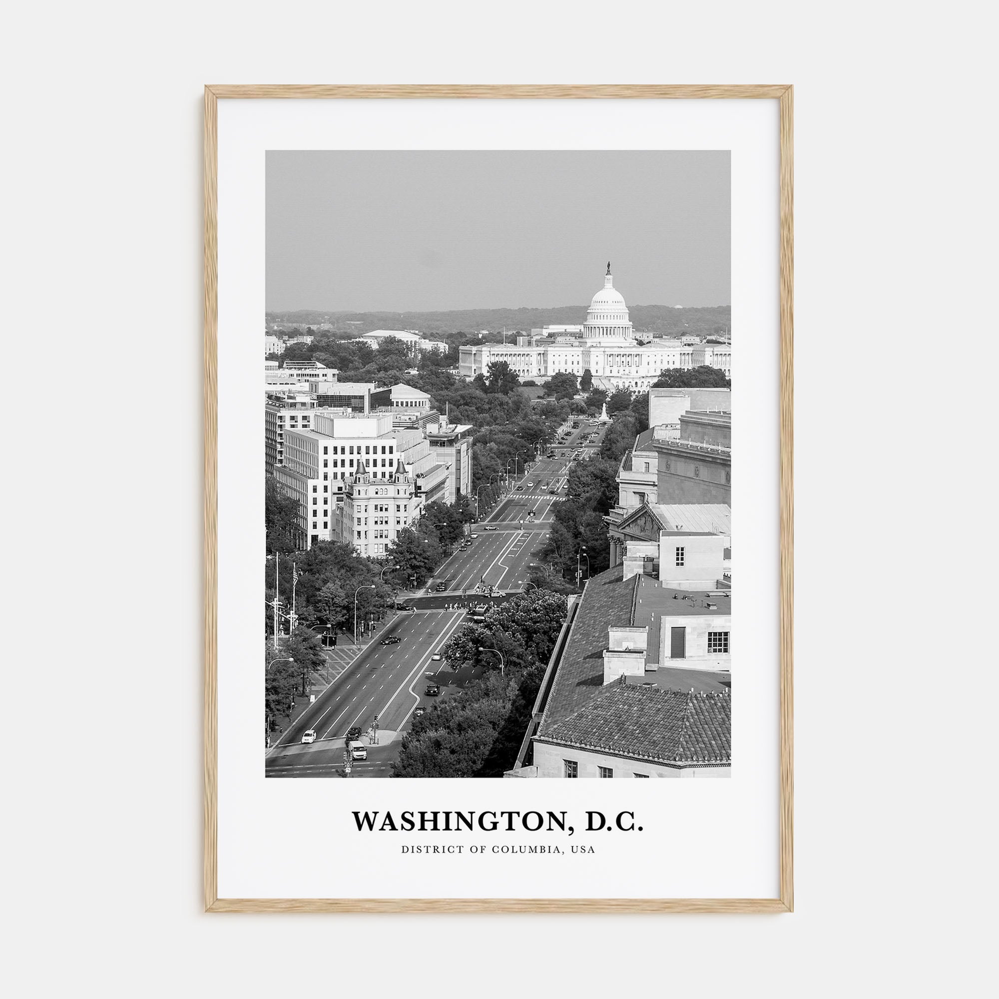 Washington, D.C. Portrait B&W No 1 Poster