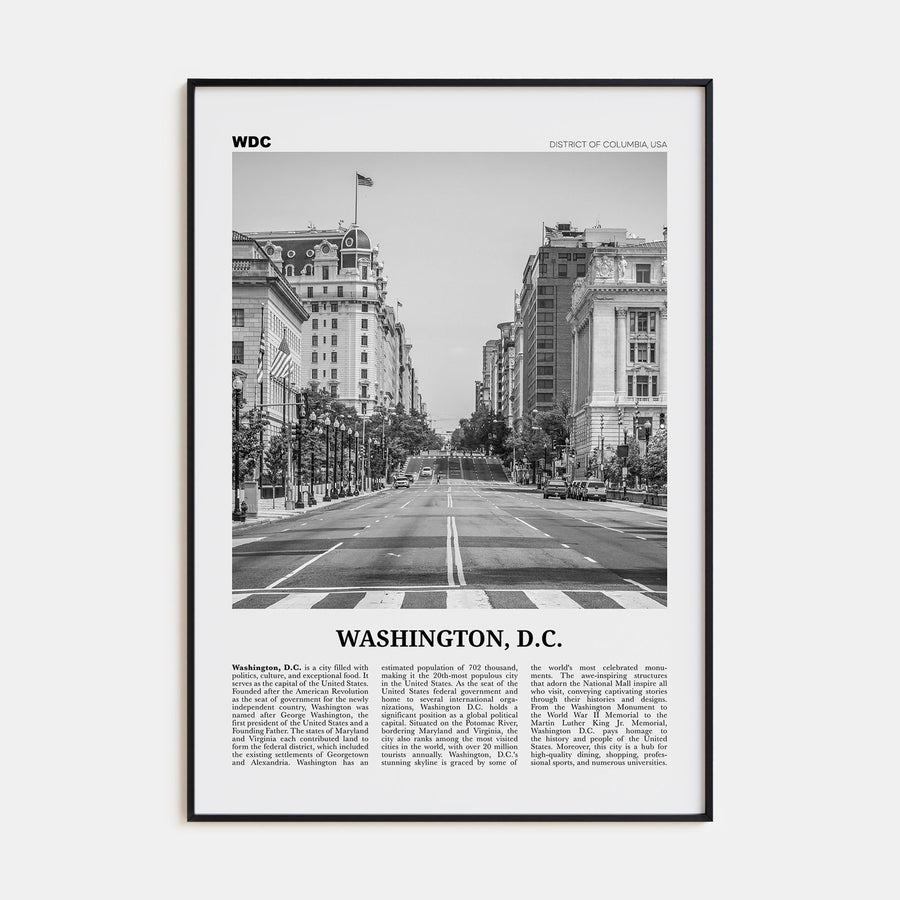 Washington, D.C. Travel B&W No 2 Poster