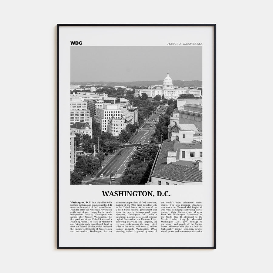 Washington, D.C. Travel B&W No 3 Poster