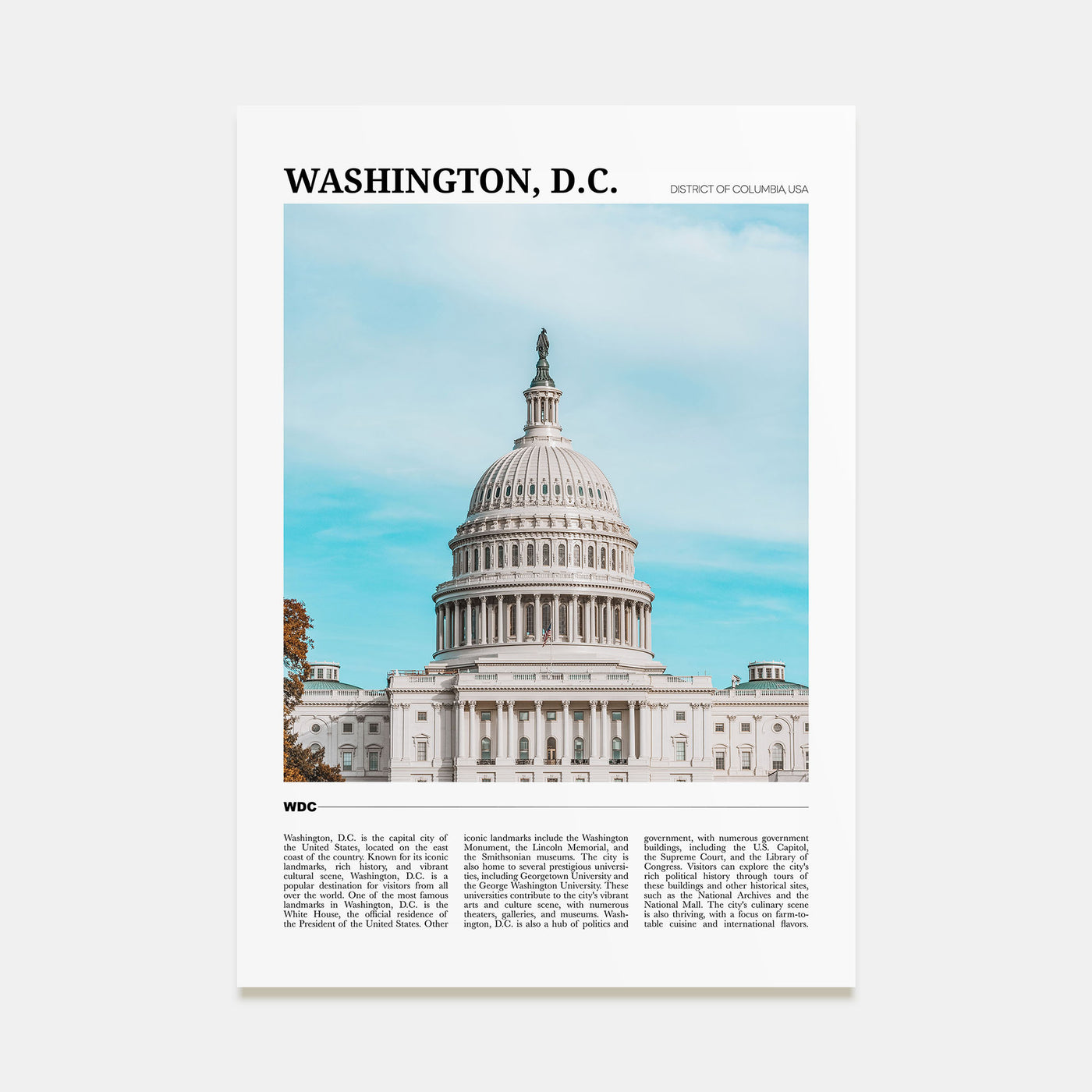 Washington, D.C. Travel Color No 1 Poster