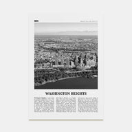 Washington Heights Travel B&W Poster