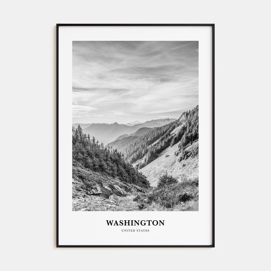 Washington (State) Portrait B&W No 1 Poster