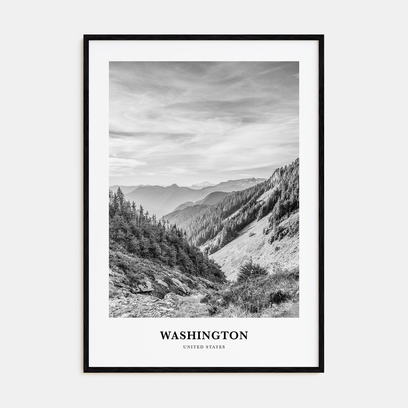 Washington (State) Portrait B&W No 1 Poster