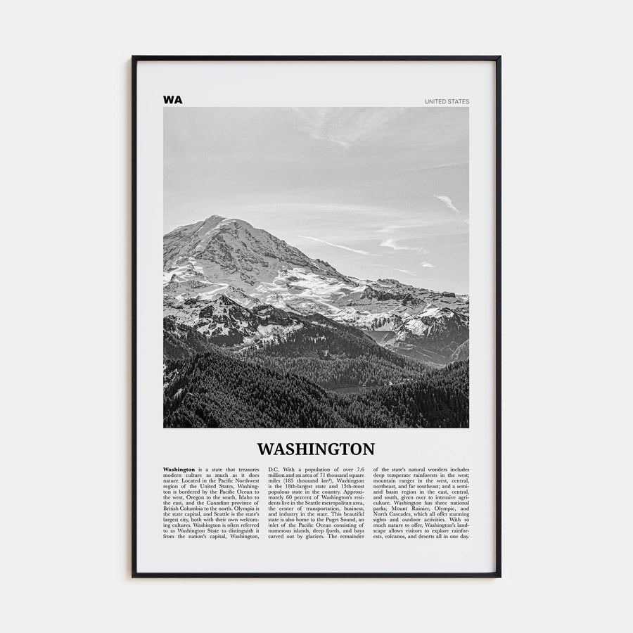 Washington (State) Travel B&W No 1 Poster
