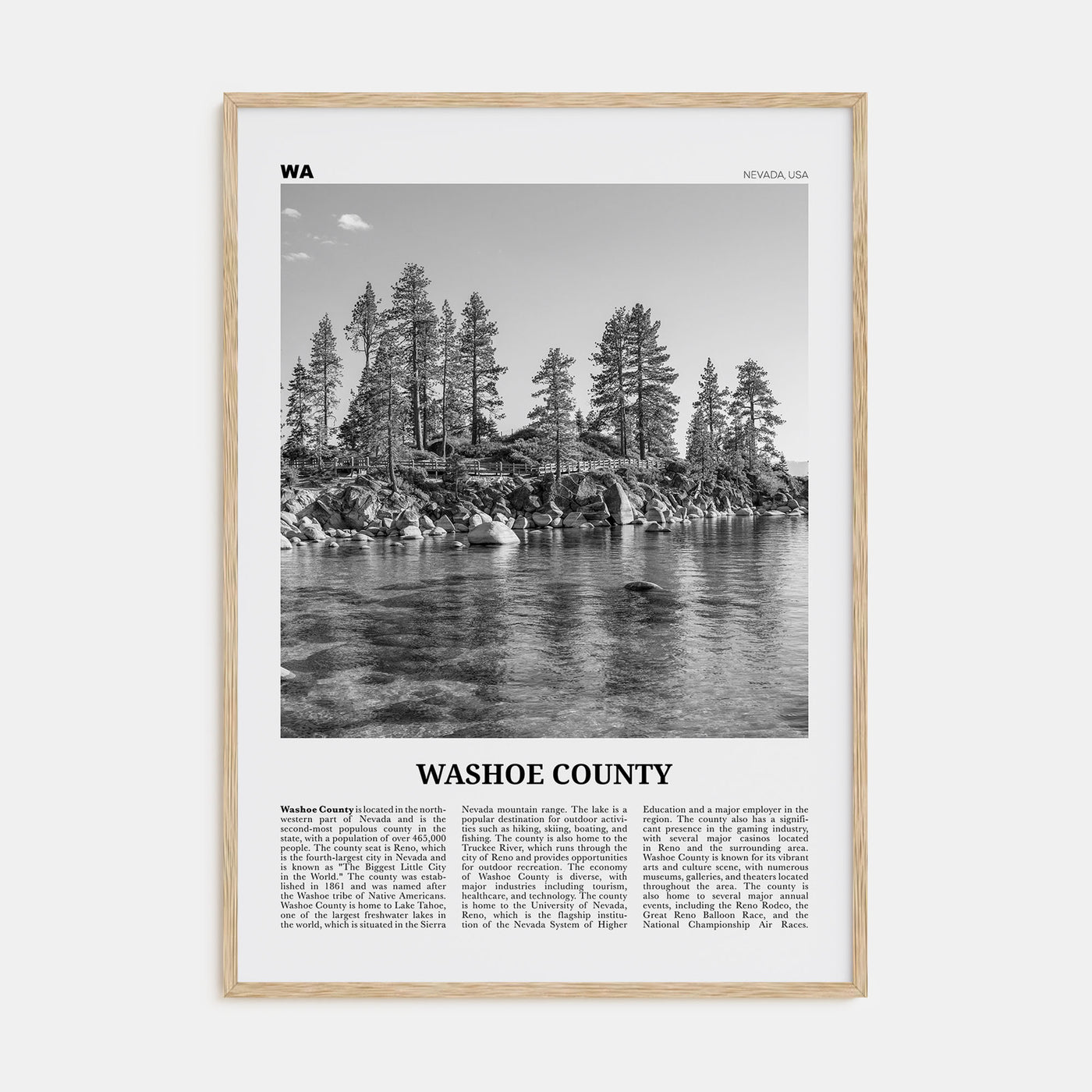 Washoe County Travel B&W Poster
