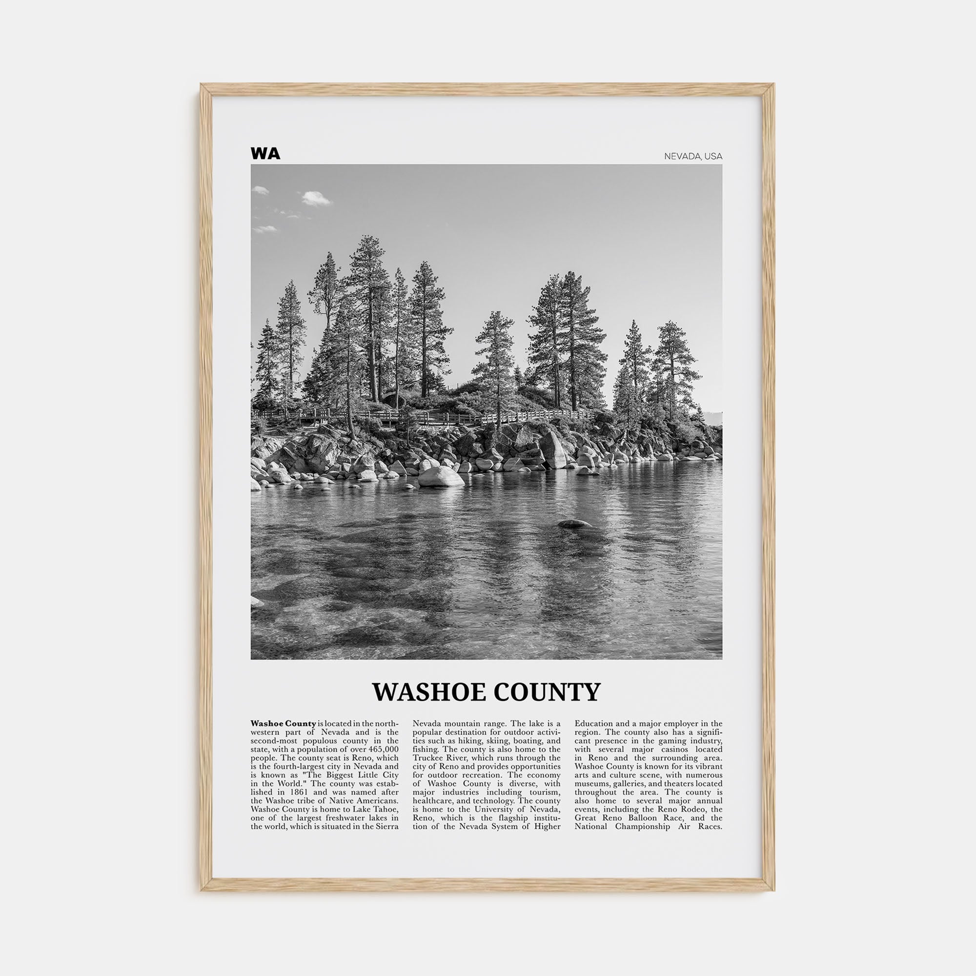 Washoe County Travel B&W Poster