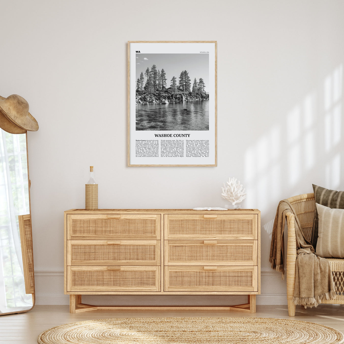 Washoe County Travel B&W Poster