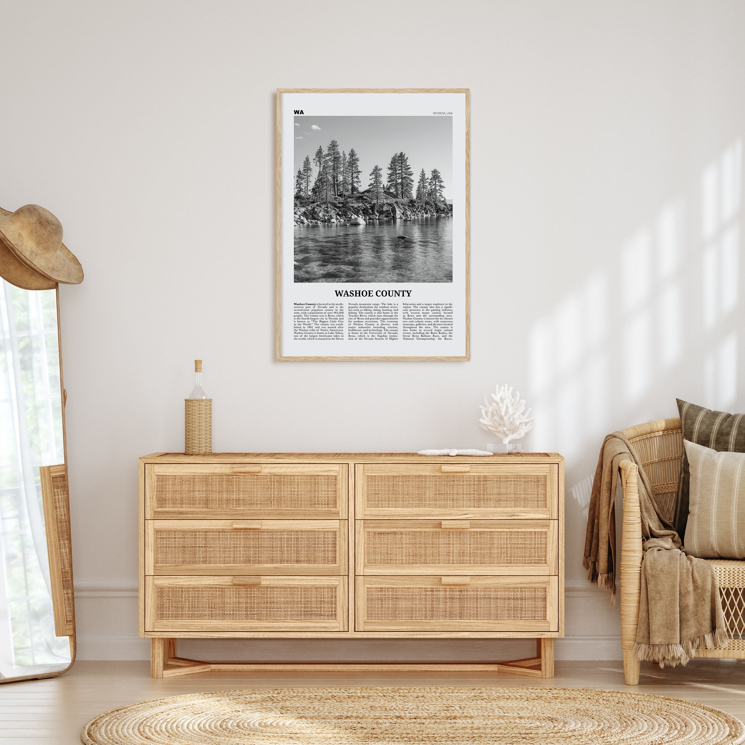 Washoe County Travel B&W Poster