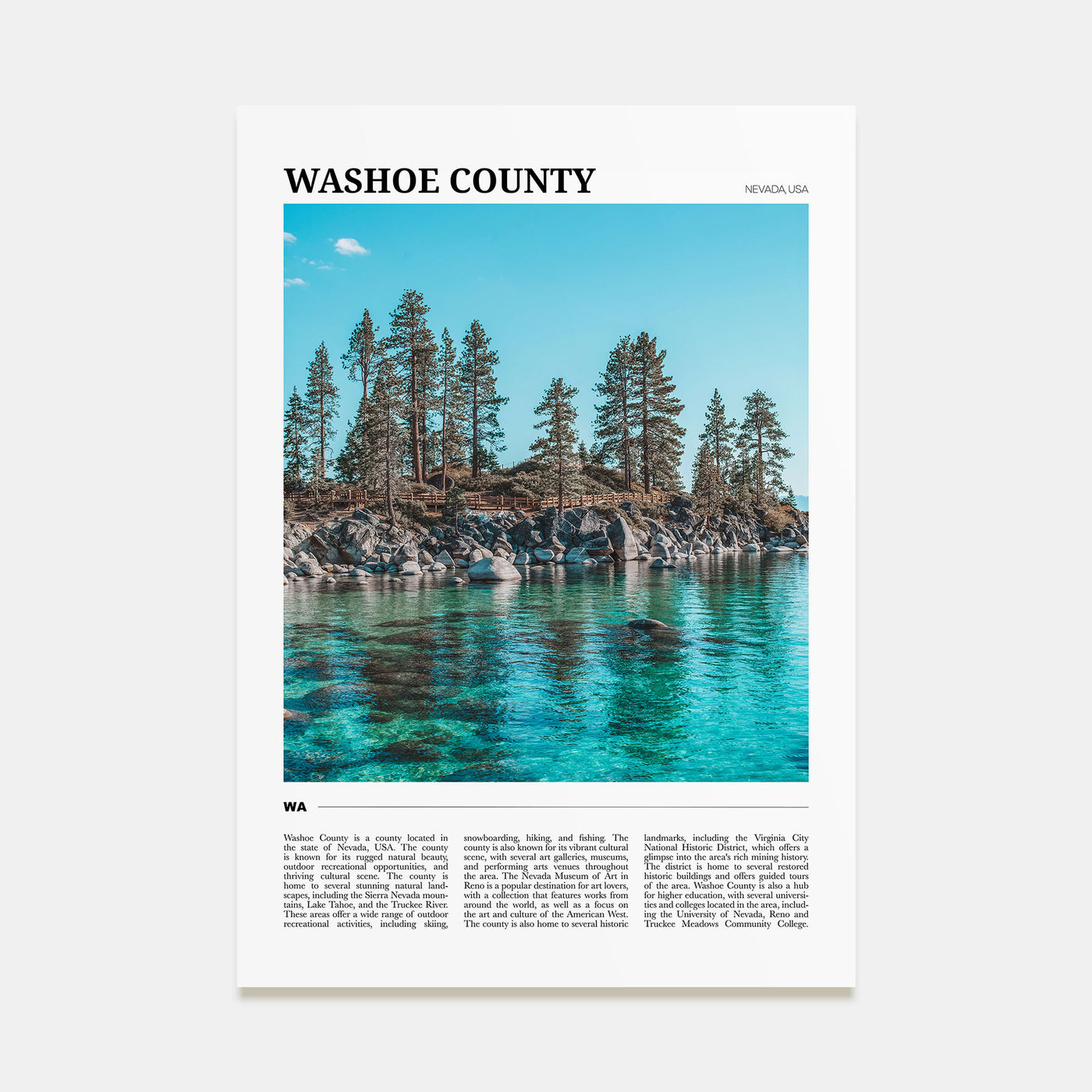 Washoe County Travel Color Poster