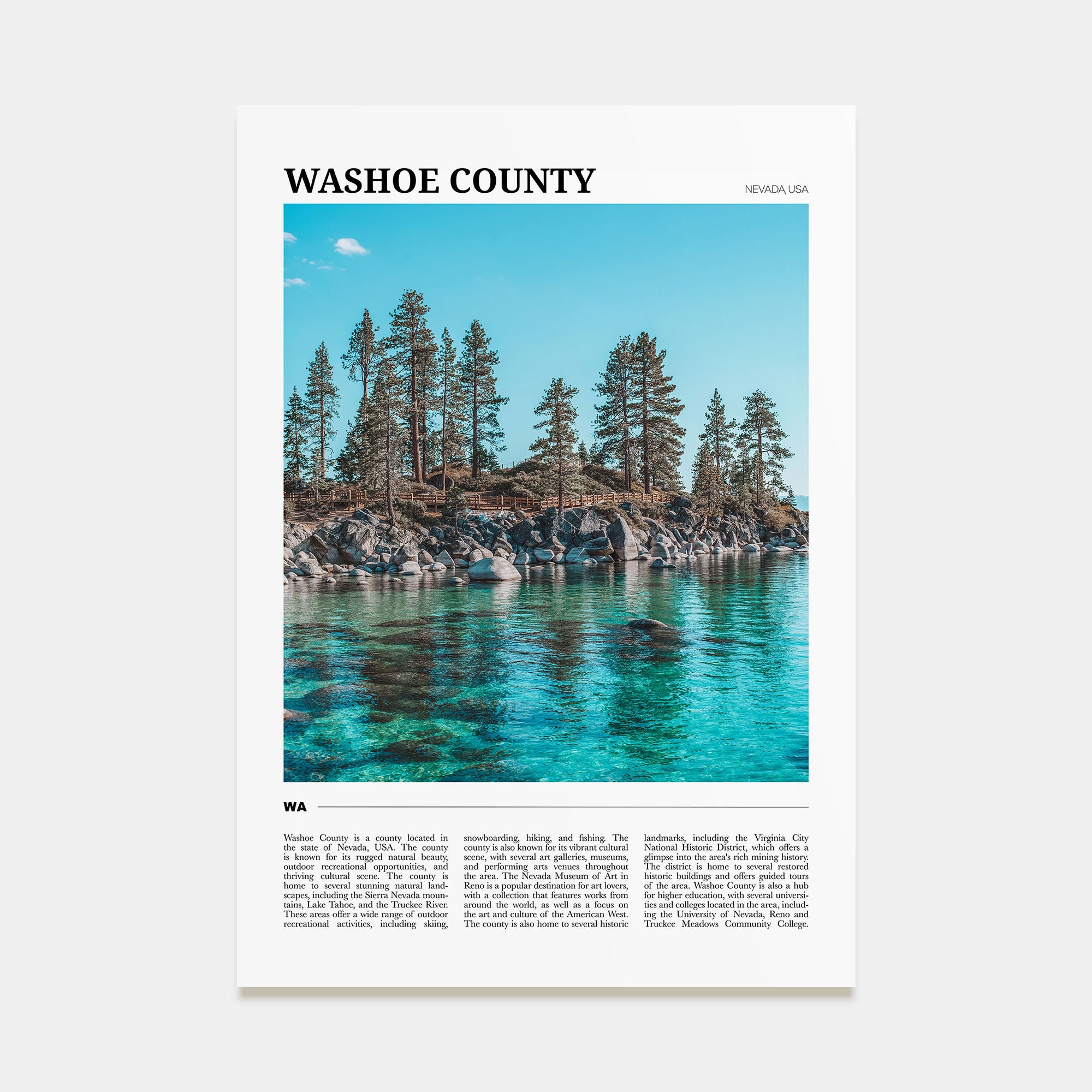 Washoe County Travel Color Poster