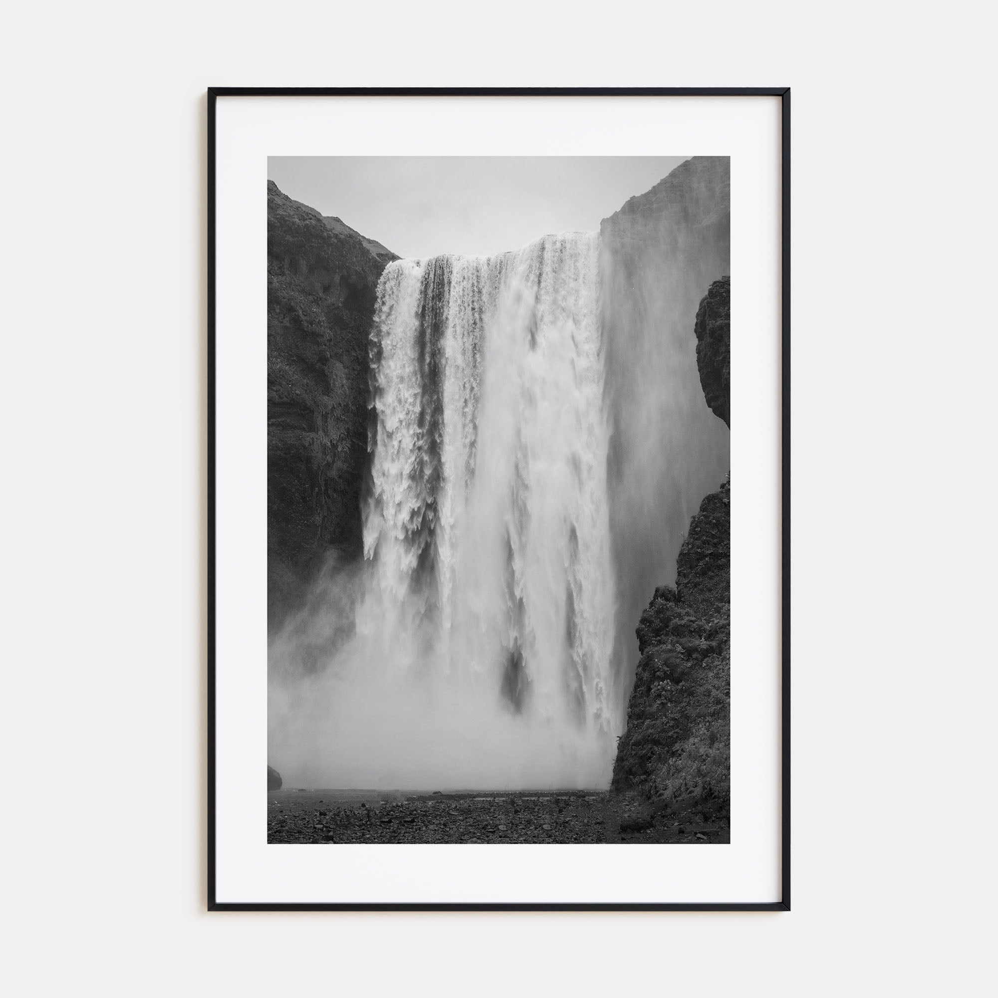 Waterfall Photo B&W No 1 Poster