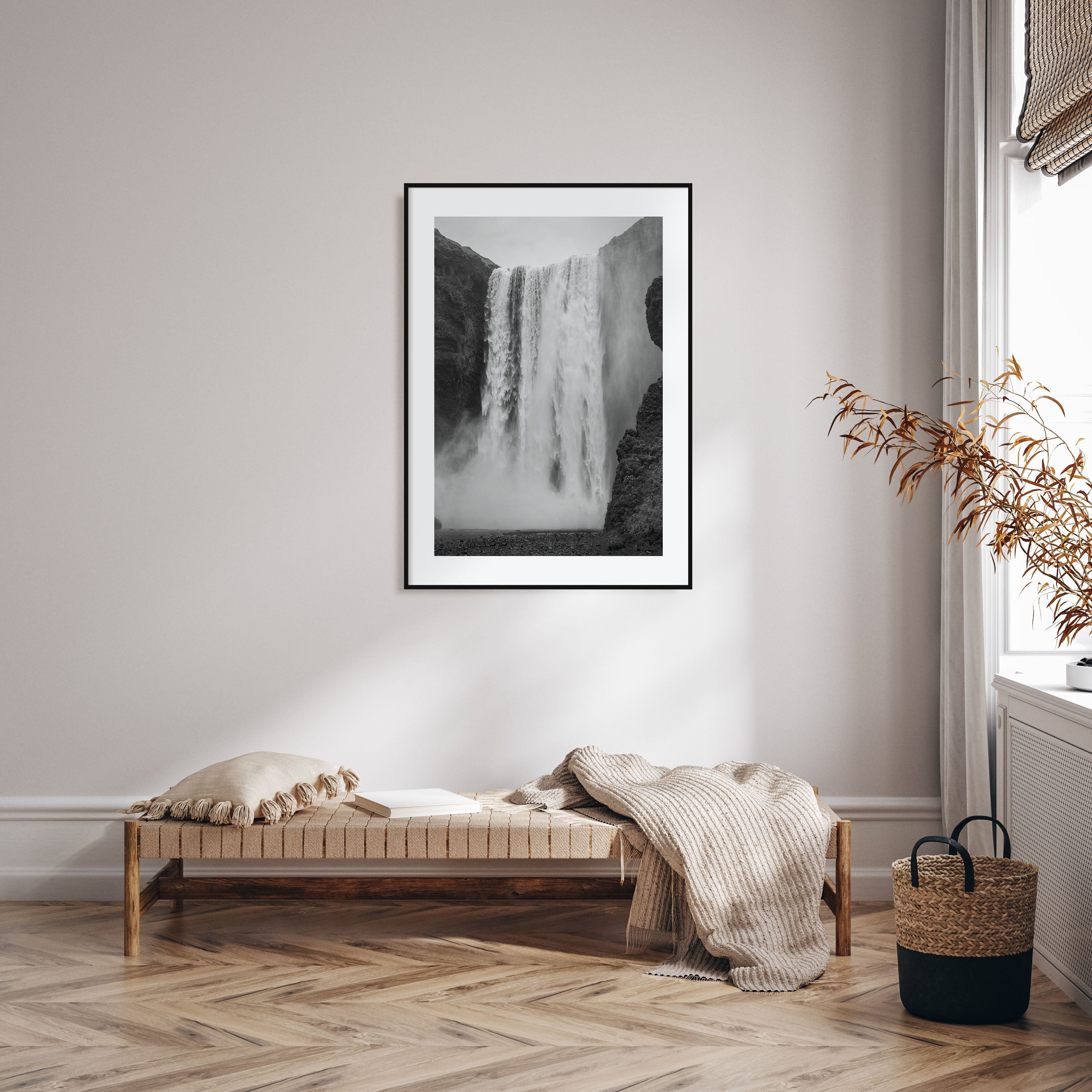 Waterfall Photo B&W No 1 Poster