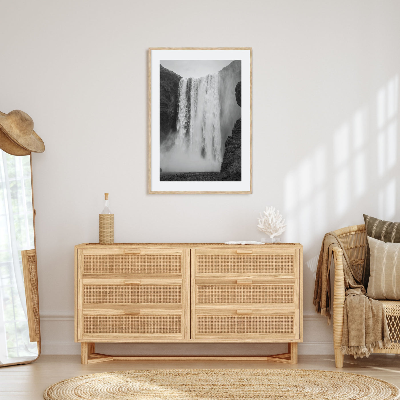 Waterfall Photo B&W No 1 Poster