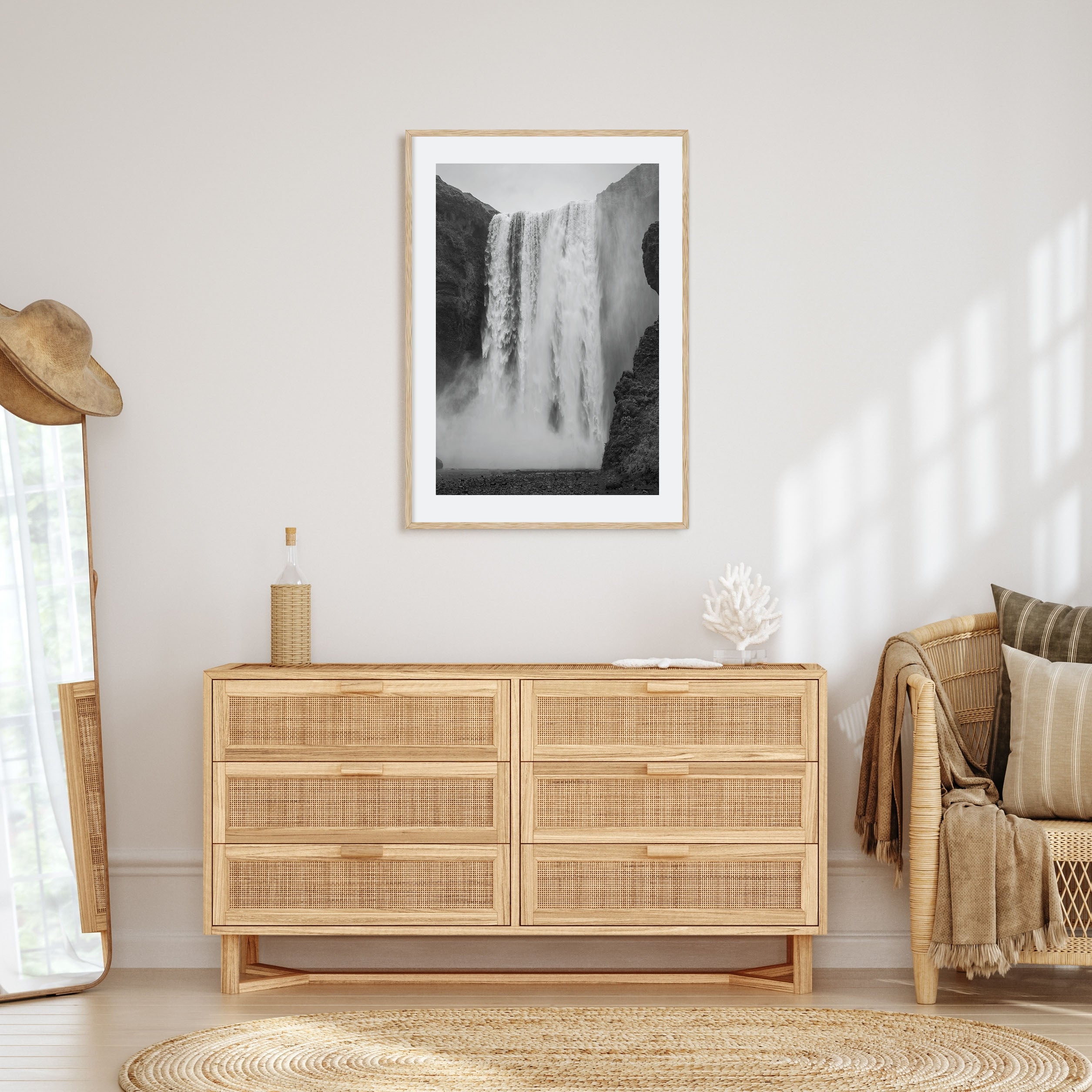 Waterfall Photo B&W No 1 Poster