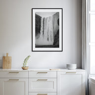 Waterfall Photo B&W No 1 Poster