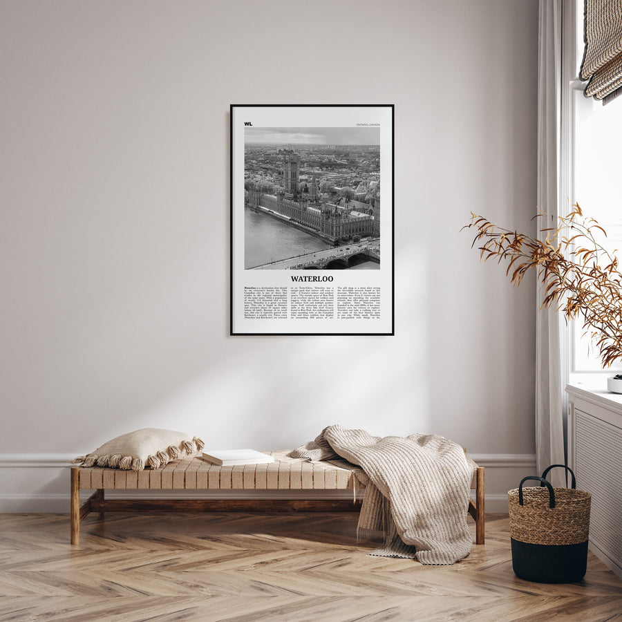 Waterloo Travel B&W Poster