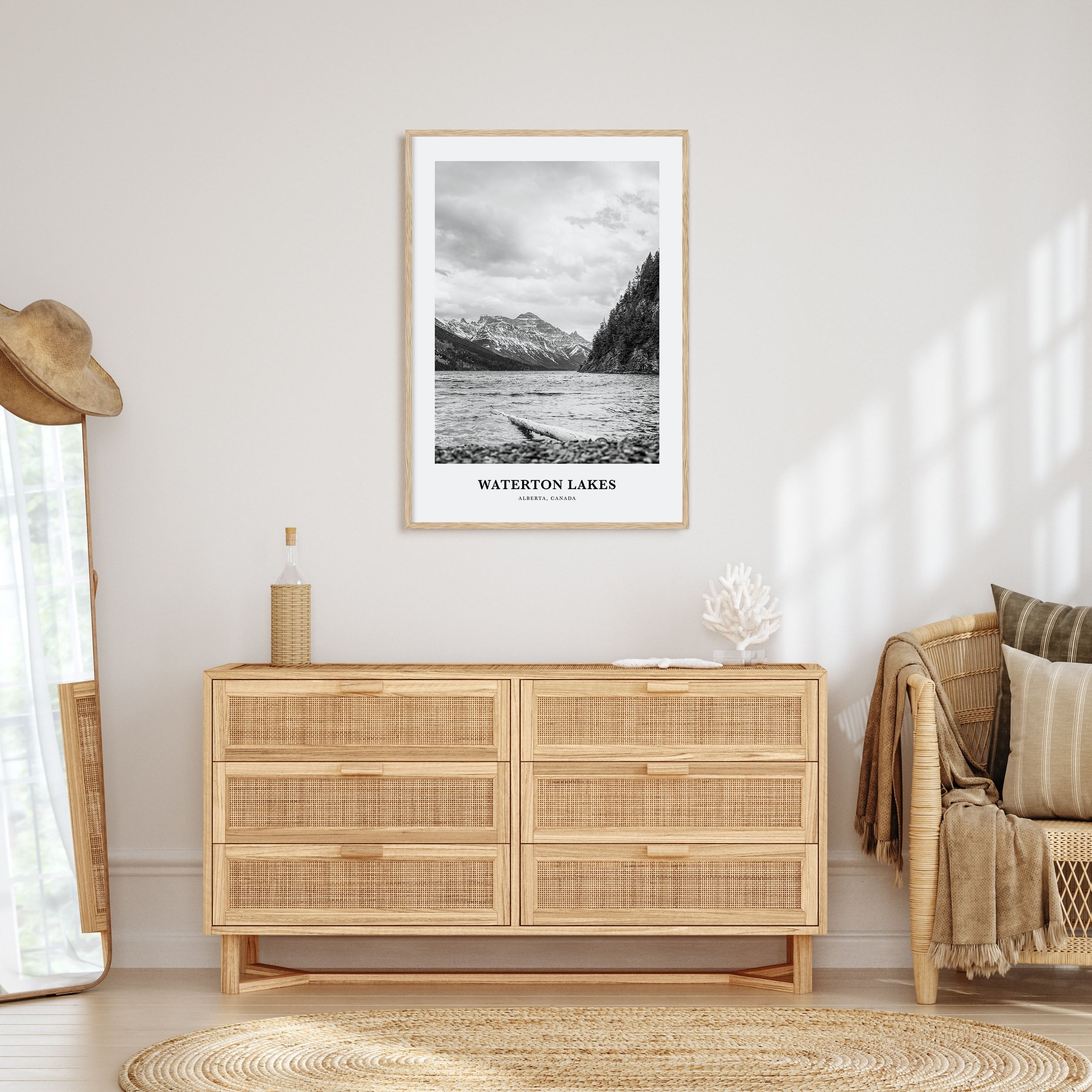 Waterton Lakes National Park Portrait B&W Poster