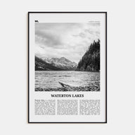 Waterton Lakes National Park Travel B&W Poster