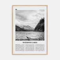 Waterton Lakes National Park Travel B&W Poster