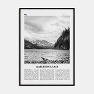 Waterton Lakes National Park Travel B&W Poster