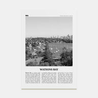 Watsons Bay Travel B&W Poster