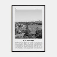 Watsons Bay Travel B&W Poster