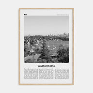 Watsons Bay Travel B&W Poster