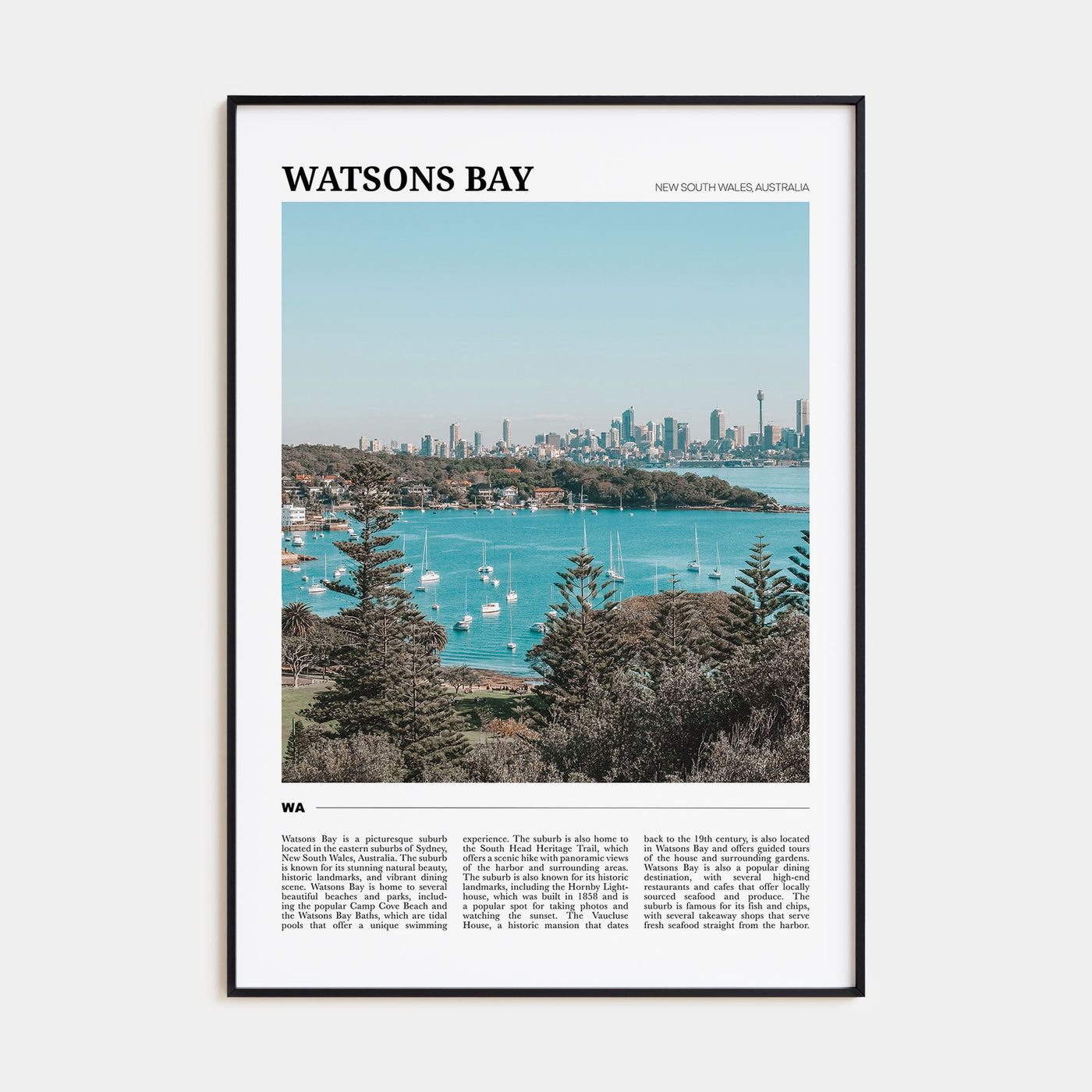 Watsons Bay Travel Color Poster