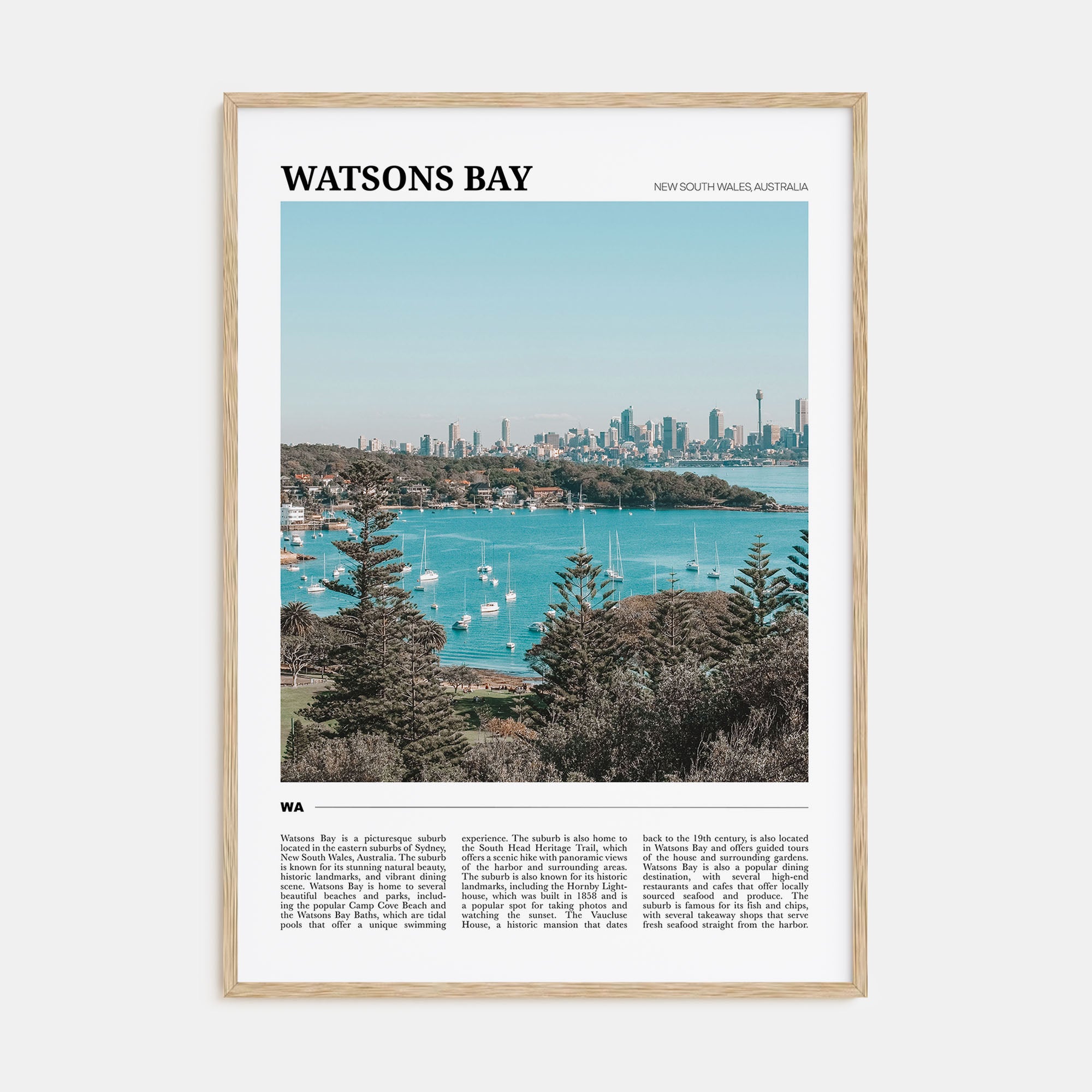 Watsons Bay Travel Color Poster