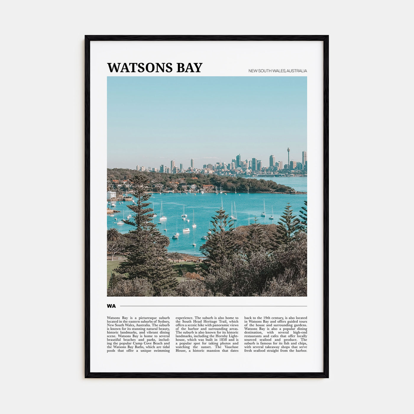 Watsons Bay Travel Color Poster