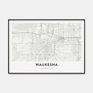 Waukesha Map Landscape Poster