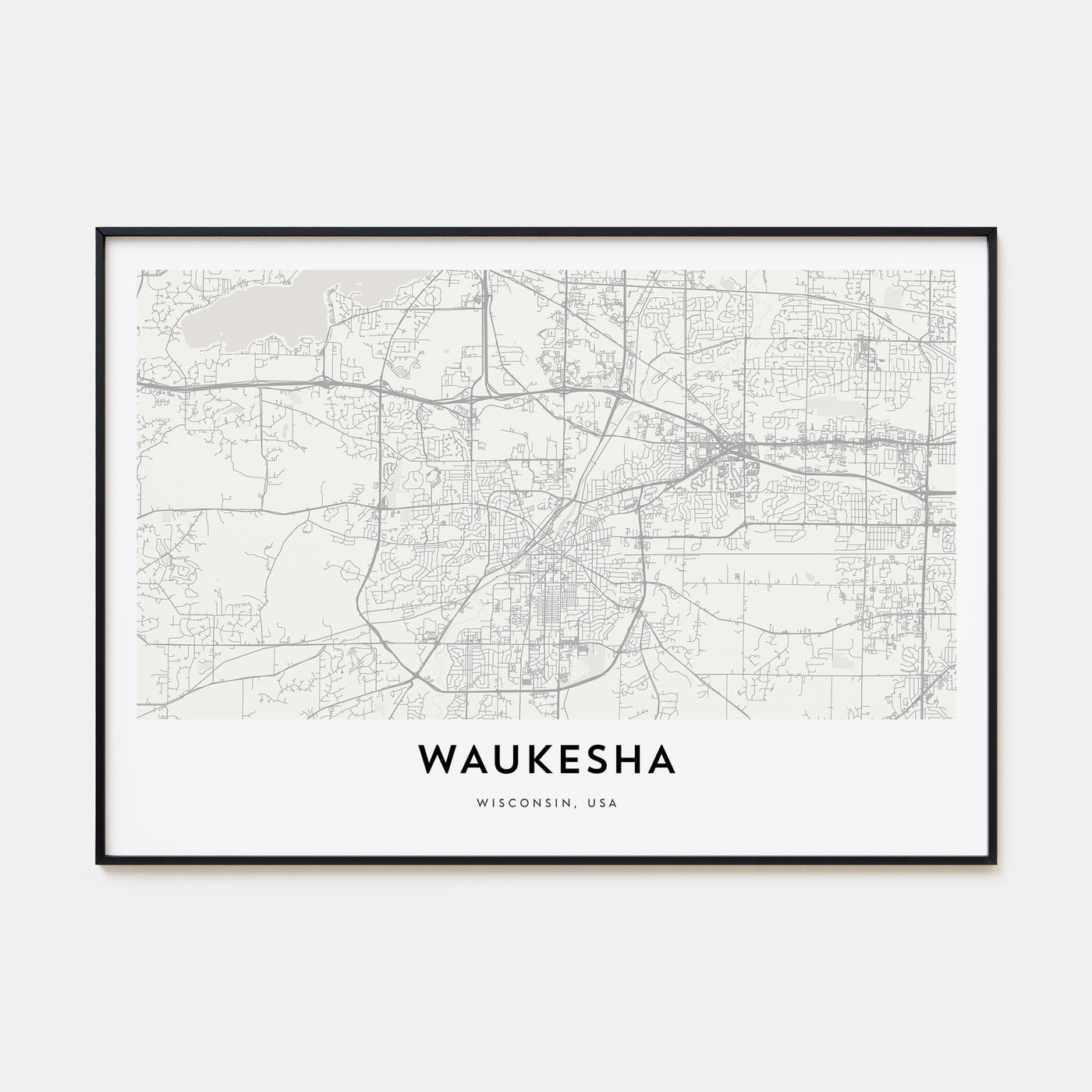 Waukesha Map Landscape Poster