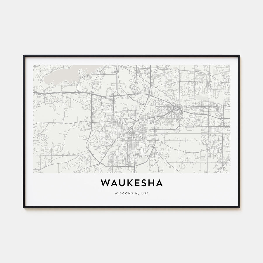 Waukesha Map Landscape Poster