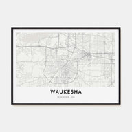 Waukesha Map Landscape Poster