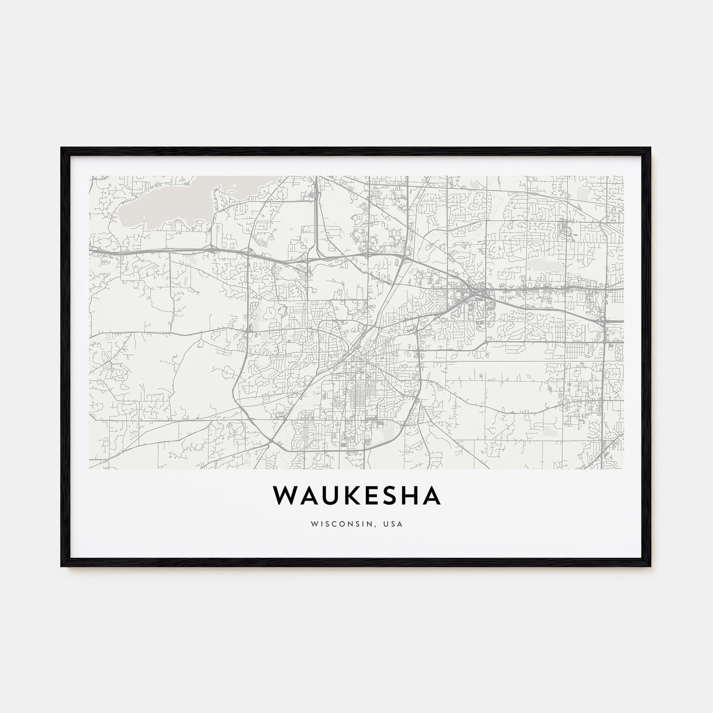 Waukesha Map Landscape Poster