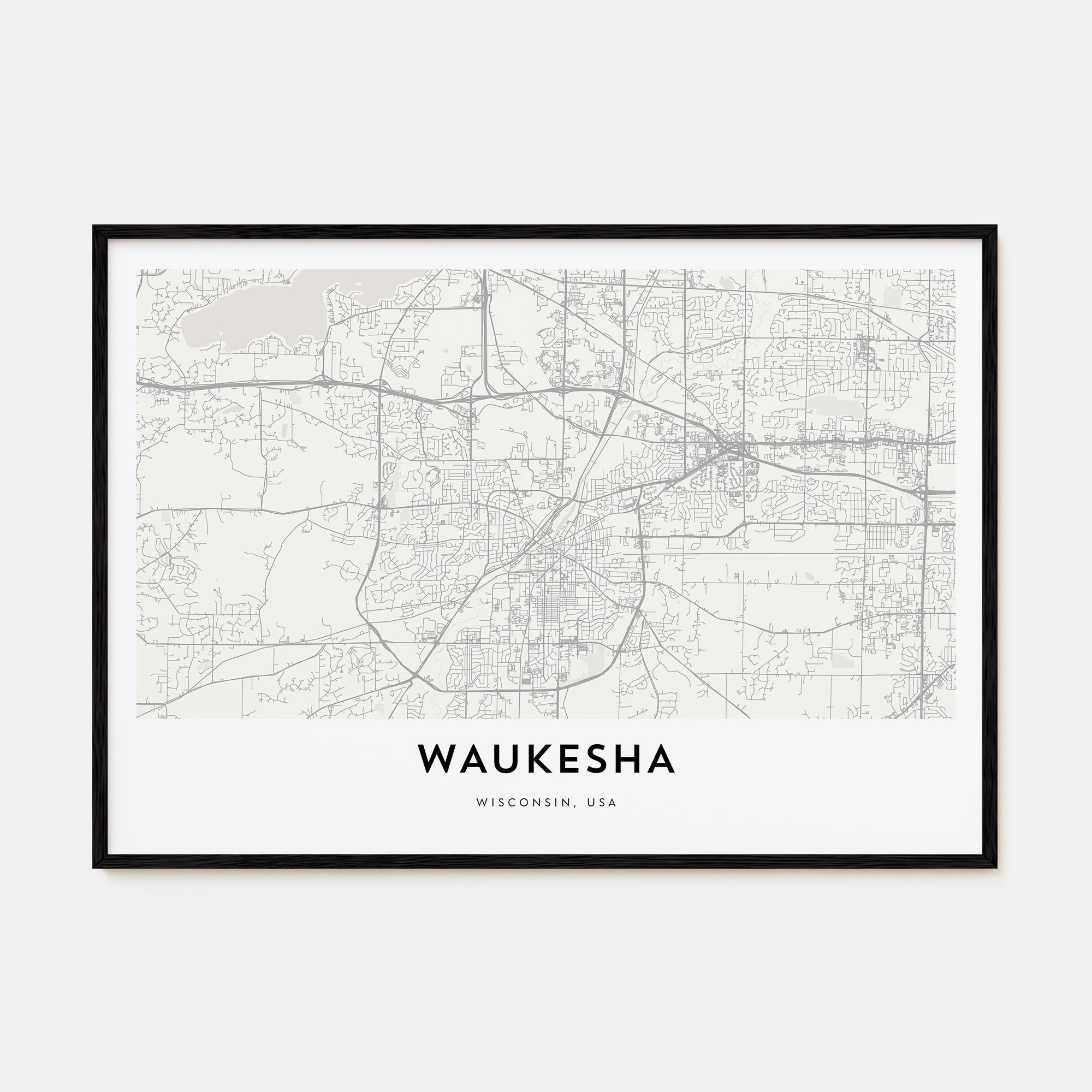 Waukesha Map Landscape Poster