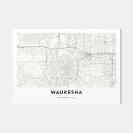 Waukesha Map Landscape Poster