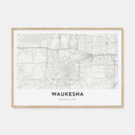 Waukesha Map Landscape Poster