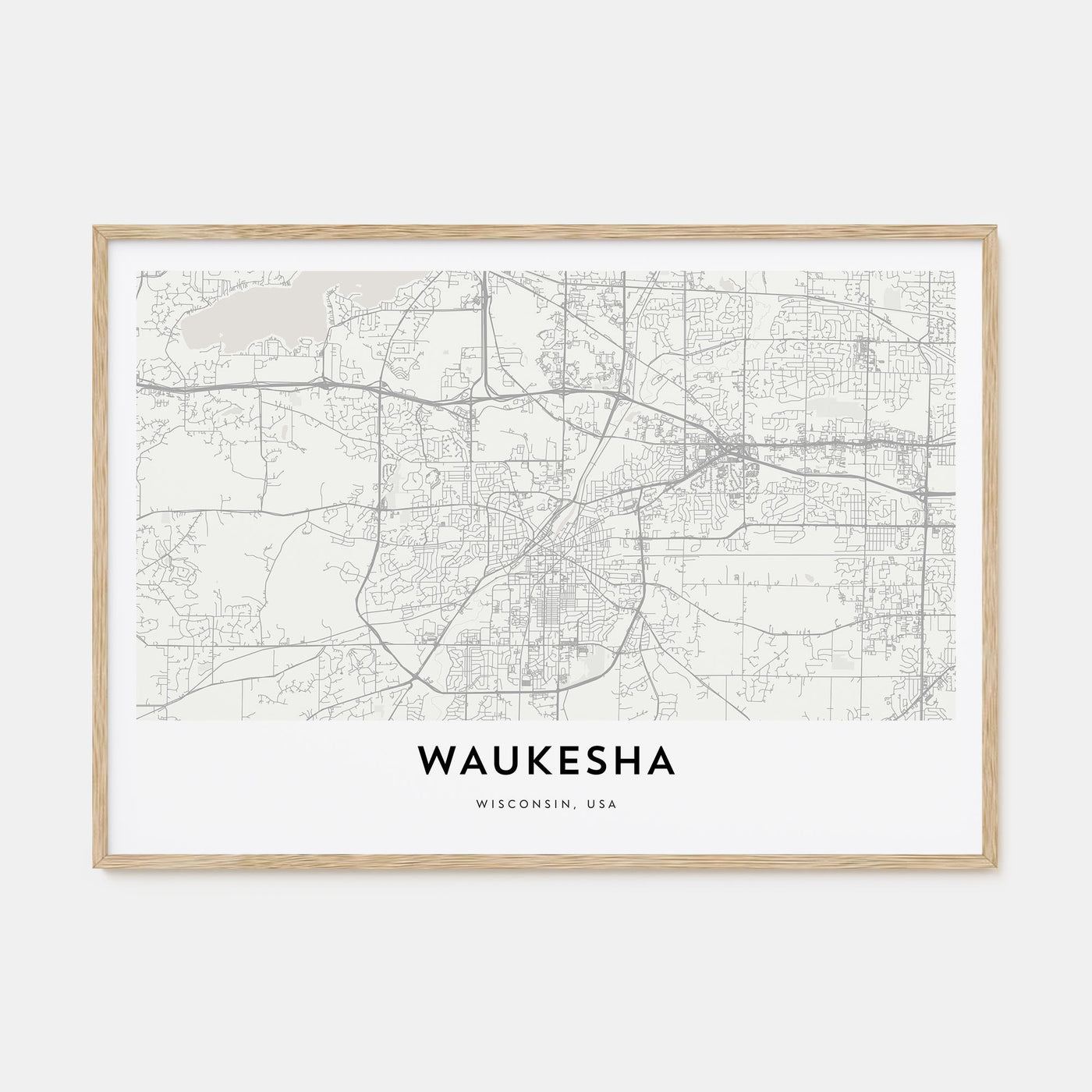 Waukesha Map Landscape Poster